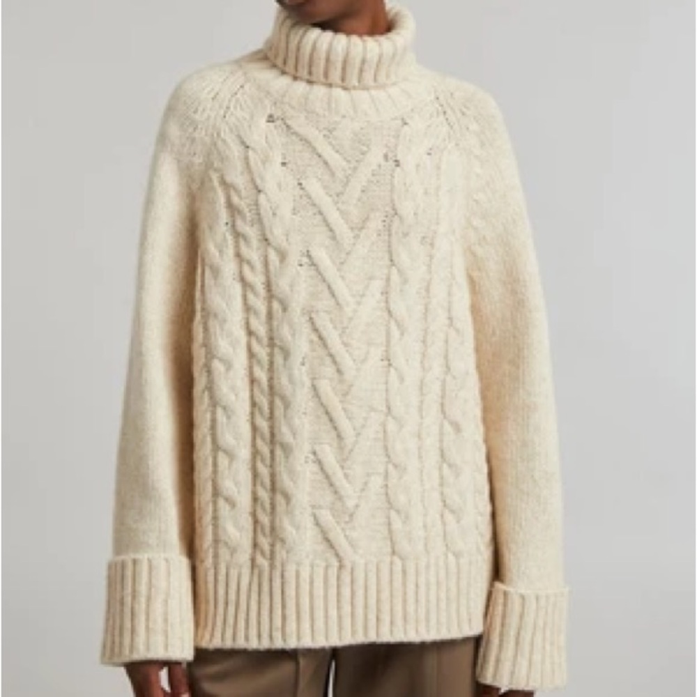 Ganni Cable Knit Turtleneck